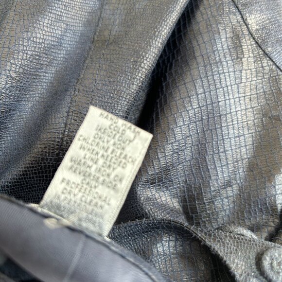 Chico’s Womens Embossed Faux Leather Blazer Jacket Size 0 Gray Lightweight Lined - Picture 4 of 7